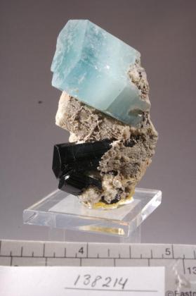 aquamarine with MICROCLINE and Muscovite and SCHORL
