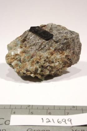 Allanite with amazonite and Quartz