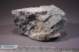 SODALITE with Ferro-edenite and MICROCLINE and Molybdenite