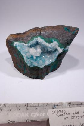 Quartz with CALCITE and CHRYSOCOLLA