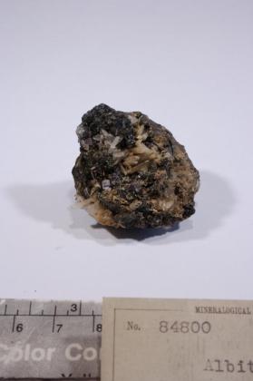 Albite with purple mineral and Synchysite