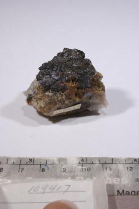 CASSITERITE with cryolite? and Galena and Quartz and Siderite