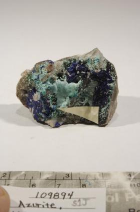 Ceruleite with Azurite and Rosasite