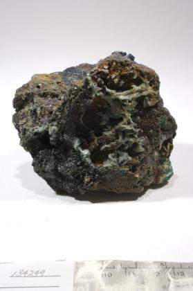 Azurite with CERUSSITE and Chalcopyrite and MALACHITE