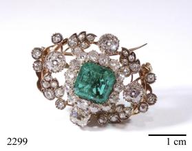 Emerald and Diamond Brooch