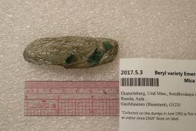 Beryl variety Emerald in Mica Schist
