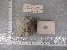 apatite crystals with quartz in pegmatite