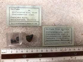 Ahlfeldite xls with Chalcomenite xls & Molybdomenite needles