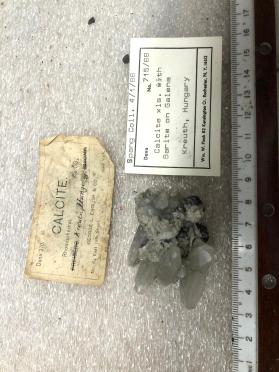 Calcite xls. With Barite on Galena