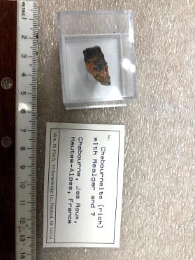 Chabourneite (rich) with Realgar and ?