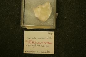 Calcite on Natrolite