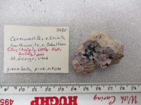 Cornwallite, v. Erinite, Smithsonite,v. Cobaltian