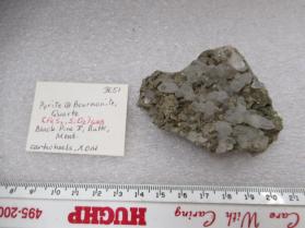 Pyrite @ Bournonite, Quartz