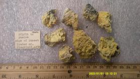 Sulfur in pumice