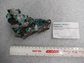 Rosasite, Calcite & Plattnerite