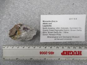 Monazite-(Sm) in Albite and Lepidolite
