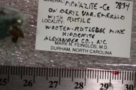 Monazite-Ce with Emerald, Etc