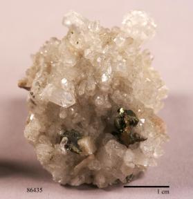 Chalcopyrite with Apophyllite and molds after anhydrite