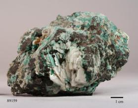 Chalcocite with BARITE and MALACHITE