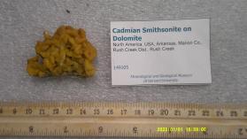 Cadmian Smithsonite on Dolomite