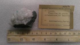 Fluorite on Calcite