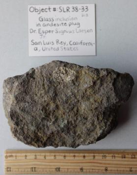 Glass inclusion in andesite plug
