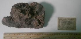 Albite, calcite, chabasite lining of cavity in scapolite rock