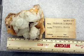 Celestite crystals on Sulfur