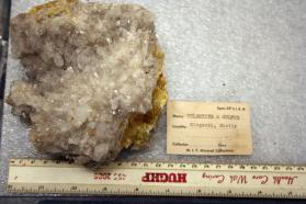 Celestite crystals on Sulfur