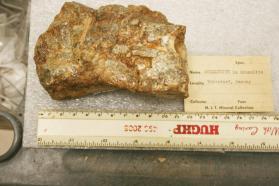 Andalusite, rough crystals coated with Muscovite