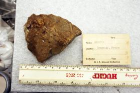 Axinite crystals on matrix
