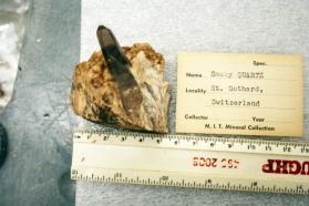 Quartz var. Smoky Quartz crystal on Pegmatite