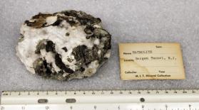 Natrolite crystals with Apophyllite crystals in Basalt