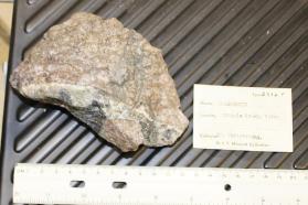Calaverite on Quartz vein in Phonolite
