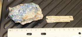 Polybasite with Azurite and Malachite in Quartz