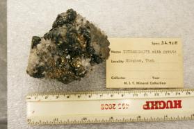 Tetrahedrite crystals with Pyrite crystals on Quartz crystals